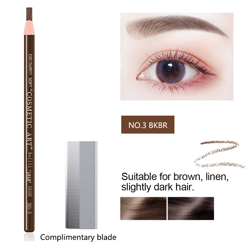 Eyebrow Pencil Waterproof Eyebrow Enhancers Long Lasting Brow Cosmetics Professional Makeup Brow Lift Feather Eyebrow Pencil NO.3 BKBR CHINA