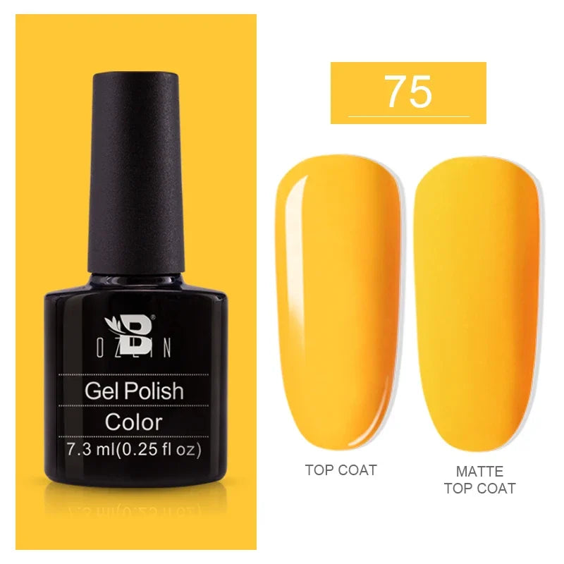AWStorG15ml 2 IN 1 Crystal Top Coat Transparent Soak Off UV LED Nails Art Manicure Gel Nail Polish Varnishes Primer Function Gel 7.3ml color gel 75