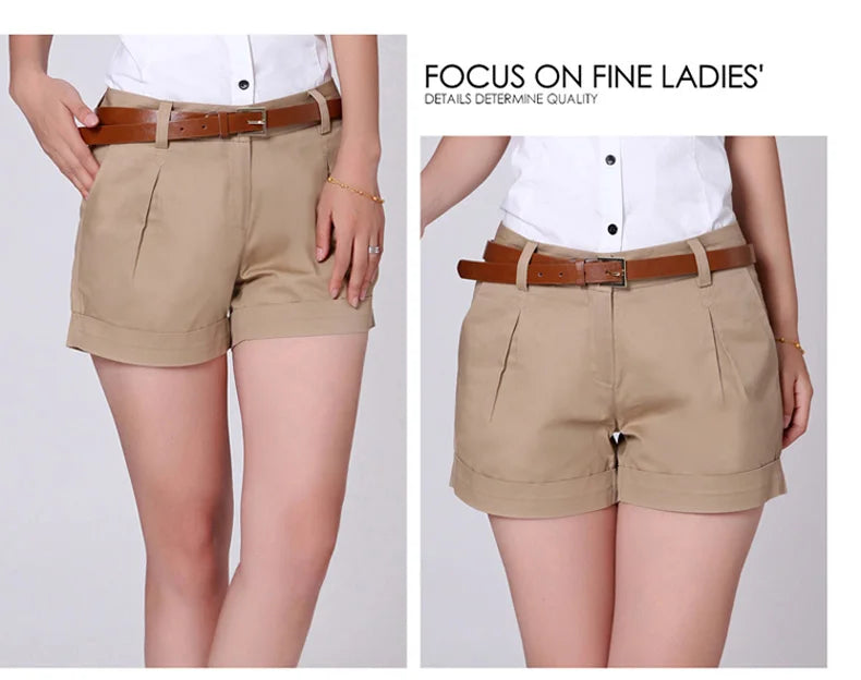 New Women'S Summer Thin Casual Pure Color Shorts Korean Fashion And Versatile Comfortable Slimming Pure Cotton 3-Point Pants