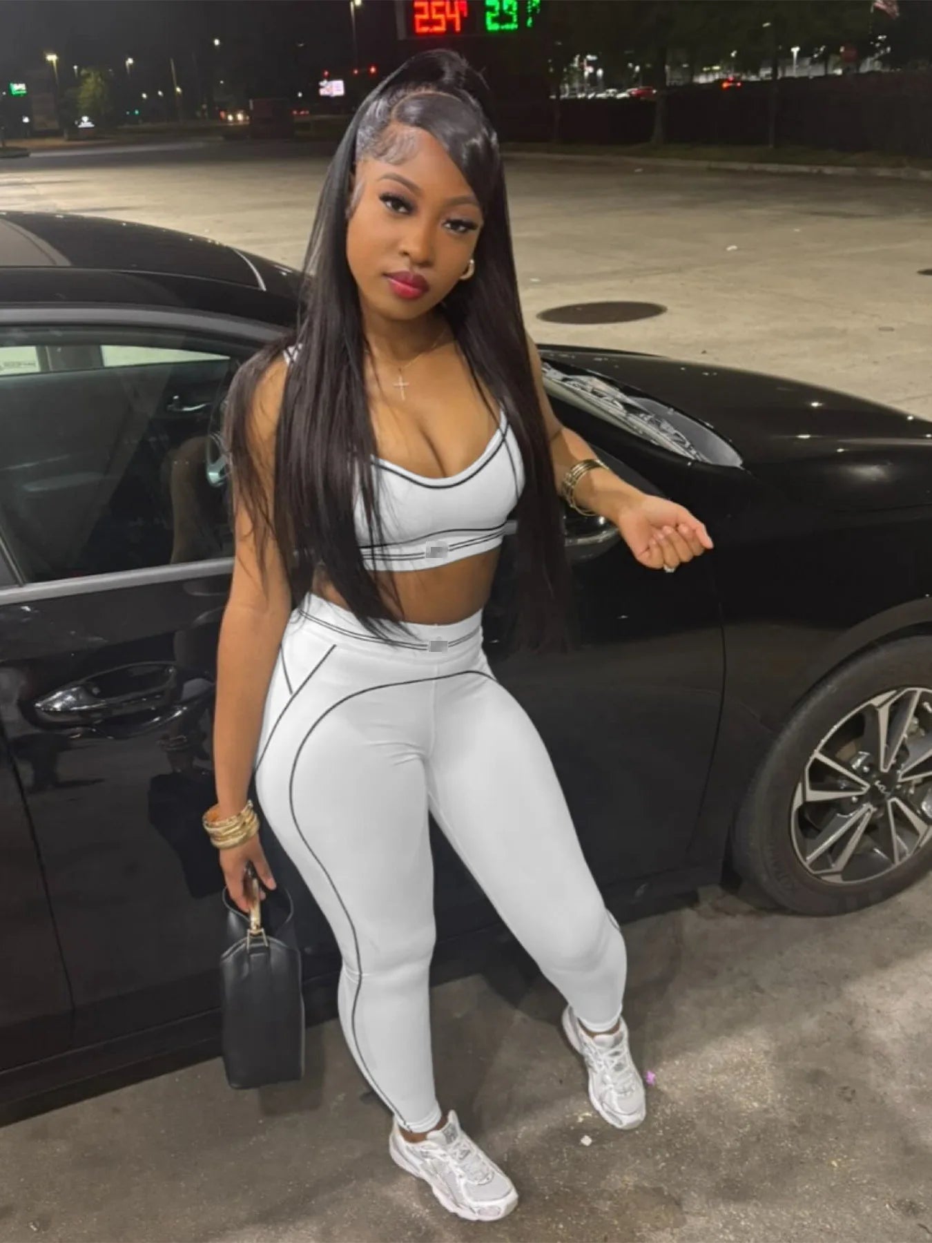 Fitness Women 2 Piece Set Sleeveless Tank Top Skinny Jogging Pants Matching Set 2025 Summer Popular Streetwear Sporty Tracksuits