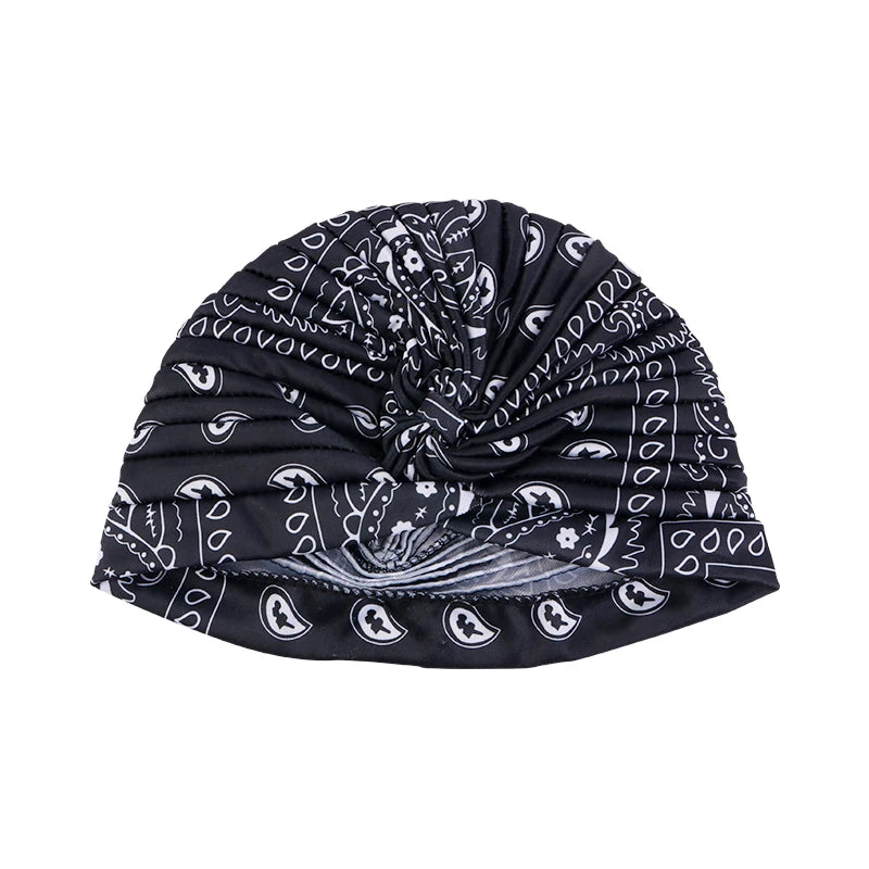 New Women Print Flower Knot Cancer Ruffle Chemo Hat Beanie scarf Turban Head Wrap Knitted Cap Hair Loss Accessories