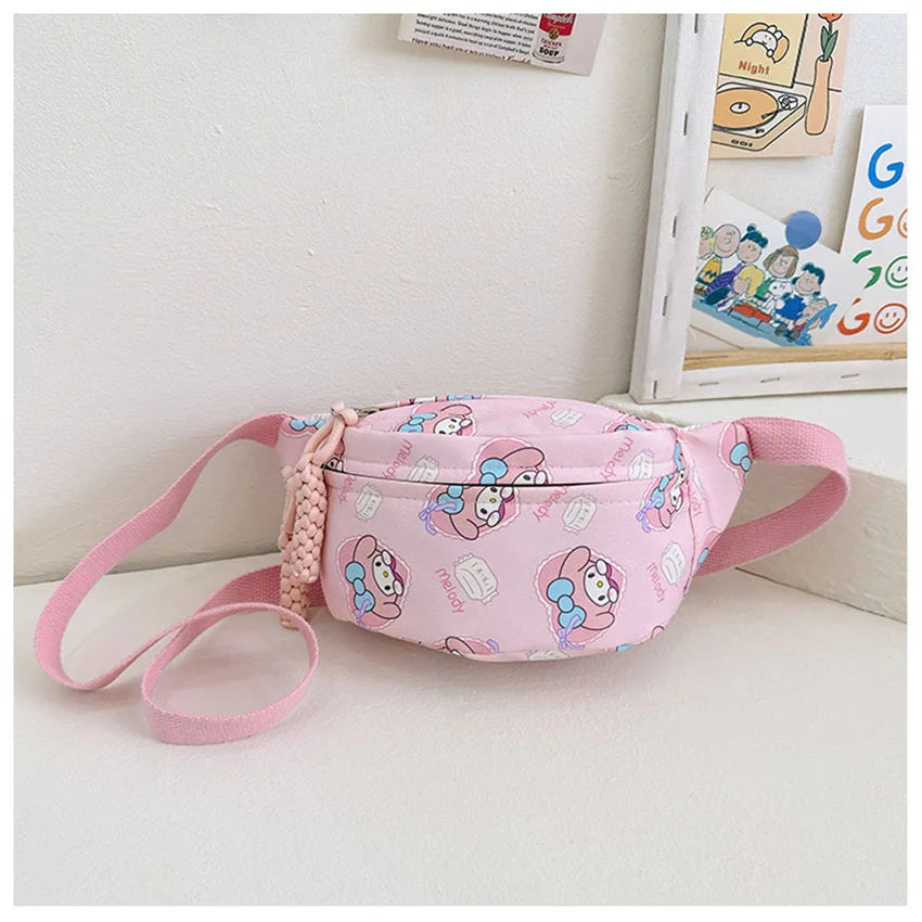 Sanrio Kuromi Chest Bag Cinnamoroll Crossbody Shoulder Bag Waist Storage Pouch My Melody Hello Kitty Coin Purse Kid Girl Gift 1