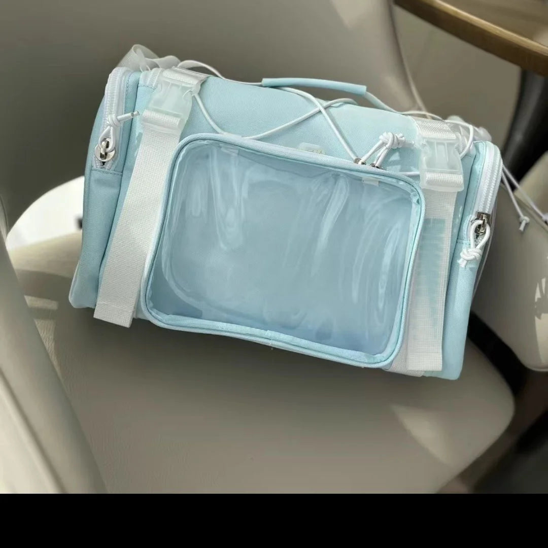 Y2K Cute Lolita Ita Bag Large Capacity Shoulder Crossbody Kawaii Girls Transparent Messenger DIY Display Casual Handbags