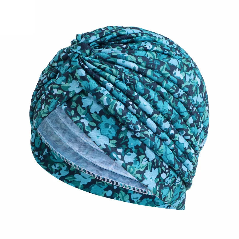New Women Print Flower Knot Cancer Ruffle Chemo Hat Beanie scarf Turban Head Wrap Knitted Cap Hair Loss Accessories