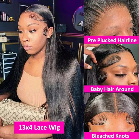 30 Inch Bone Straight Lace Front Wigs Human Hair 13x6 250 Density Hd Lace Frontal Wig 13x4 Brazilian Hair Pre Plucked For Women