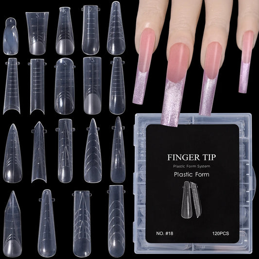 120Pcs Nail Forms For UV Gel Quick Building Extension Top Molds Dual Forms Acrylic Nail Art Tips Nails Accessories Tools