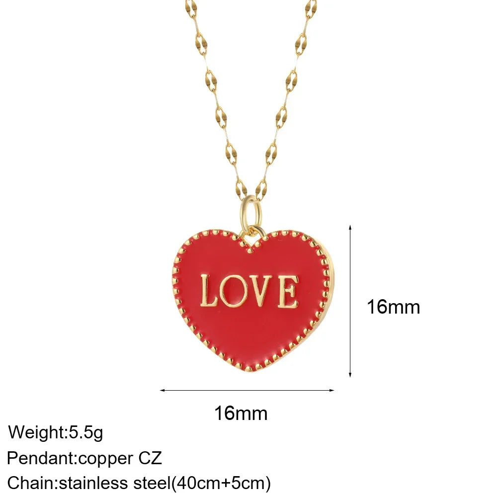 Heart Evil Blue Eye Sun Necklace for Women Cute Dog Bee Elephant Gold Color Pendant Woman's Collars Long Stainless Steel Chains NK008G2AC210314G8