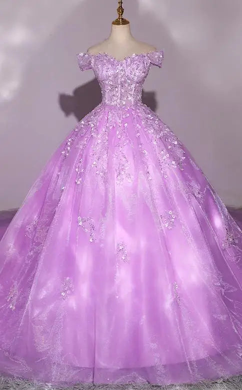 Shiny Party Dresses 15 Quinceanera Dresses Ball Gown Elegant Off Shoulder 15 Year Old Dress Customized Prom Gown Plus Size Badiee Stylez