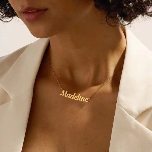 Customized Name Letter Necklace Personalized Stainless Steel Simple Pendant Clavicle Chain Women's Jewelry Valentine's Day Gift Badiee Stylez