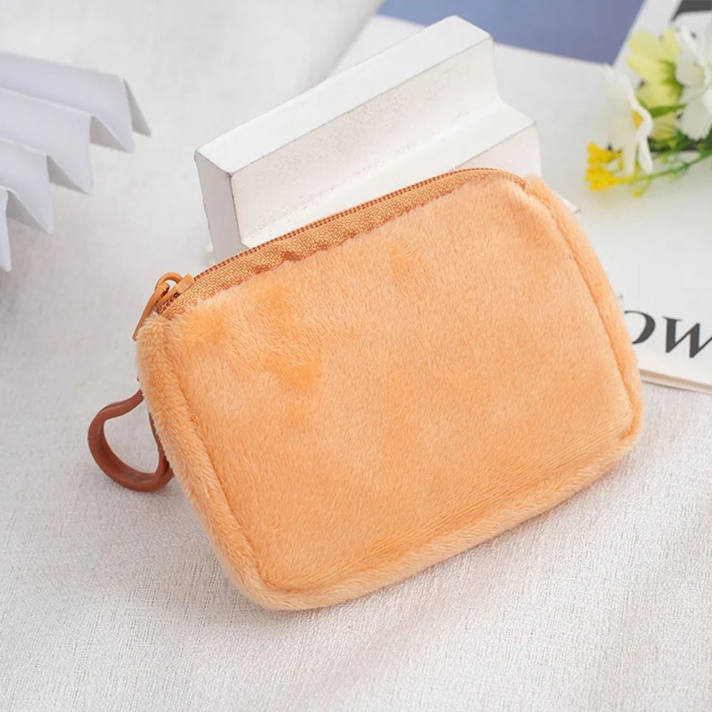 Princess Disney Kids Anime Plush Coin Purse Girls Mini Wallet Printed Moneybag Kawaii Square Portable Storage Bag Birthday Gifts