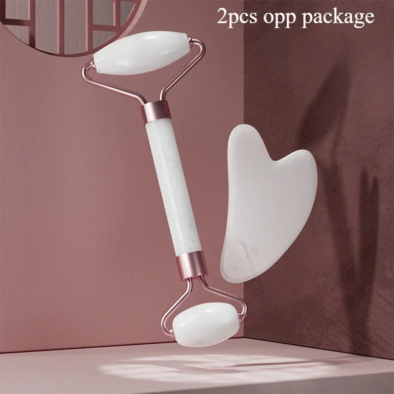 Gua Sha Roller Massager Roller for Face Neck Eye Resin Facial Massage Instrumenr Beauty Health Care Scraping Board Skin Care 2pcs white