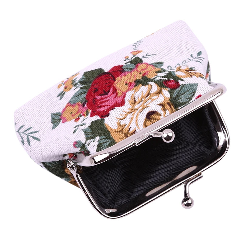 Naivety Hasp Coin Purse Lady Vintage Flower Clutch Bag 2024 New Women Retro Small Fresh Wallet High Quality Good Gift Floral Bag