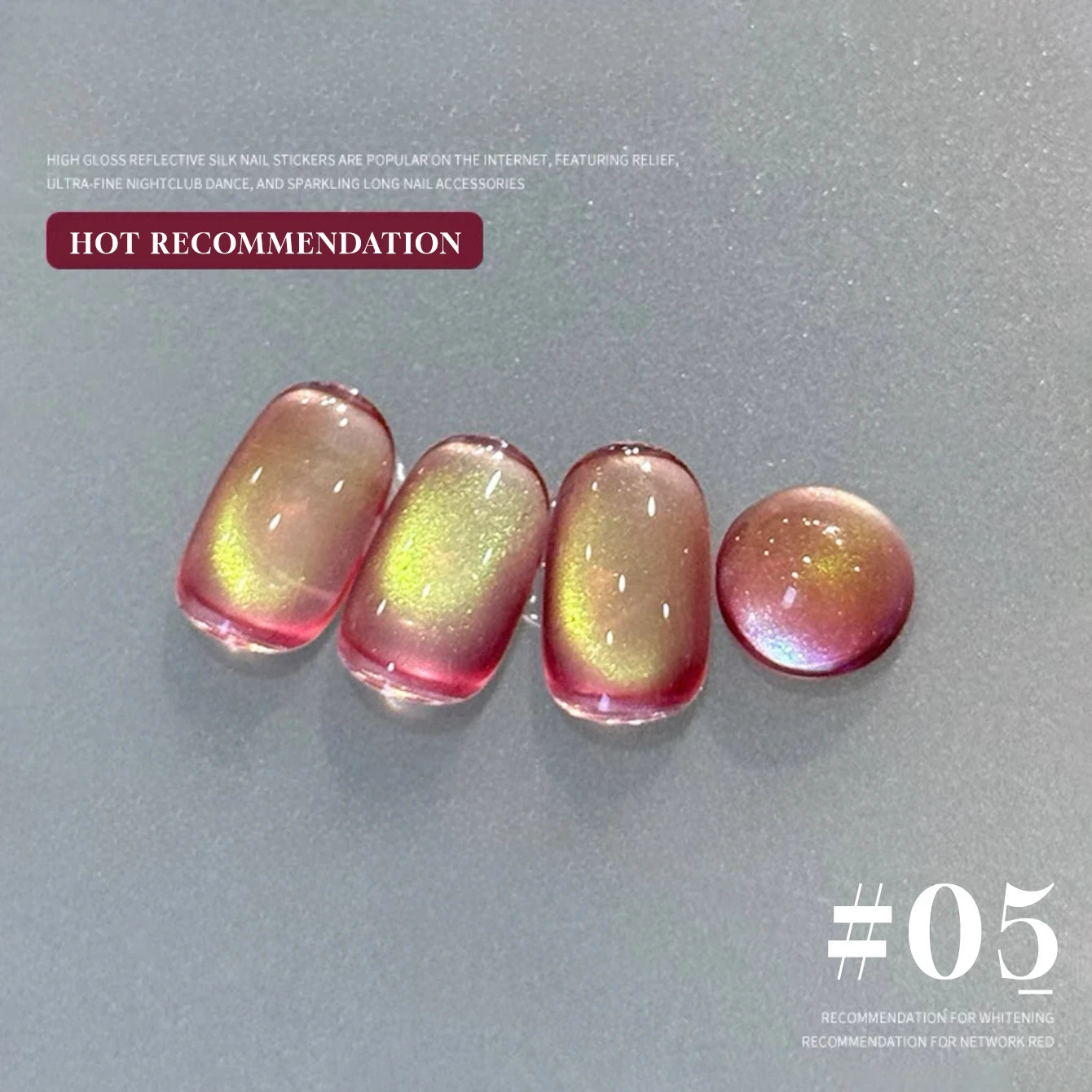 1-3pcs PSK 2025 New Whitening Purple Glass Beads Starry Crystal Nail Art Purple Glass Bead Cat Eye Gel Nail Polish Nail Supplies shuiguomy5