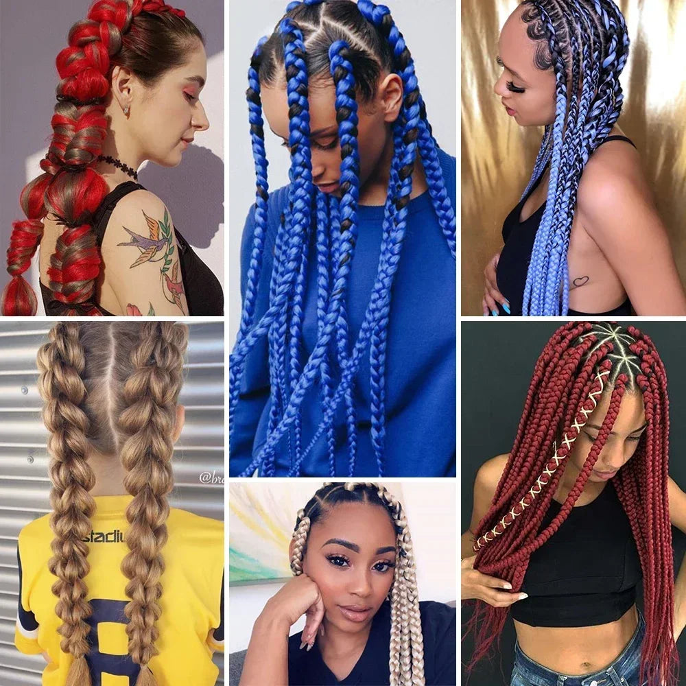 YUNLU 24Inch Synthetic Crochet Hair Extensions for White Women Box Twist 165g Jumbo Braiding Hair Pre Stretched Wholesale