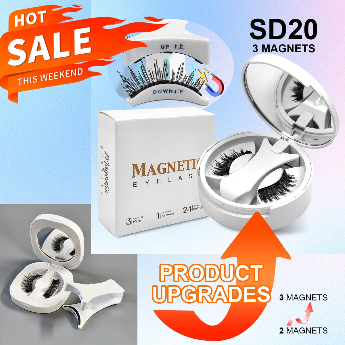 Yiernuo Magnetic false eyelashes integrated box new glue-free false eyelashes kit NEW SD20 CHINA