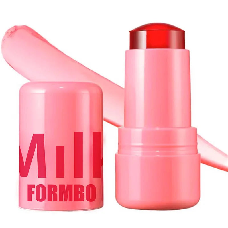 3-in-1 Milk Jelly Tint Facial Blusher Wand Moisturized Long Lasting Matte Rouge Cheek Contour Lipstick Sticker Beauty Makeup 2