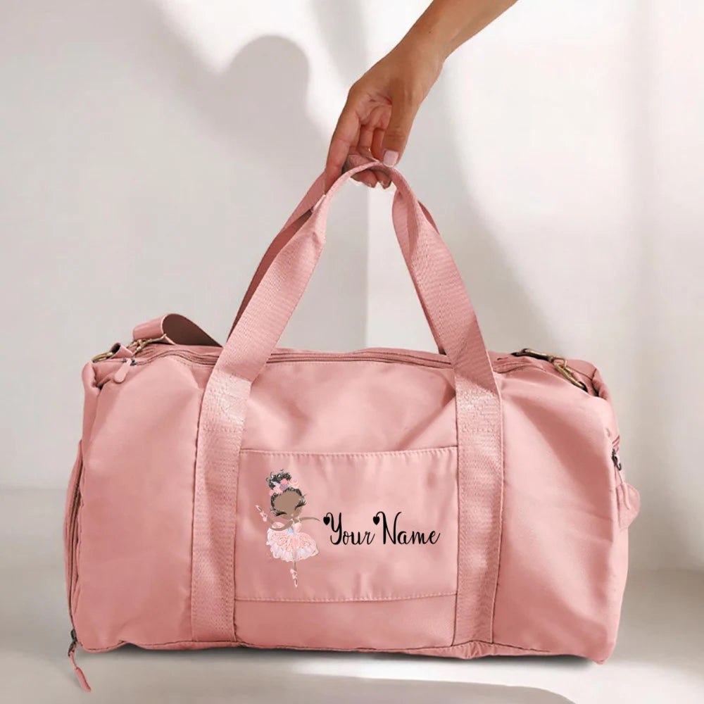Personalized Dance Name Bags Ballerina Storage Bag Custom Girls Duffle Bag Dance Travel Luggage Bag Birthday Gift for Dancer Kid design 4