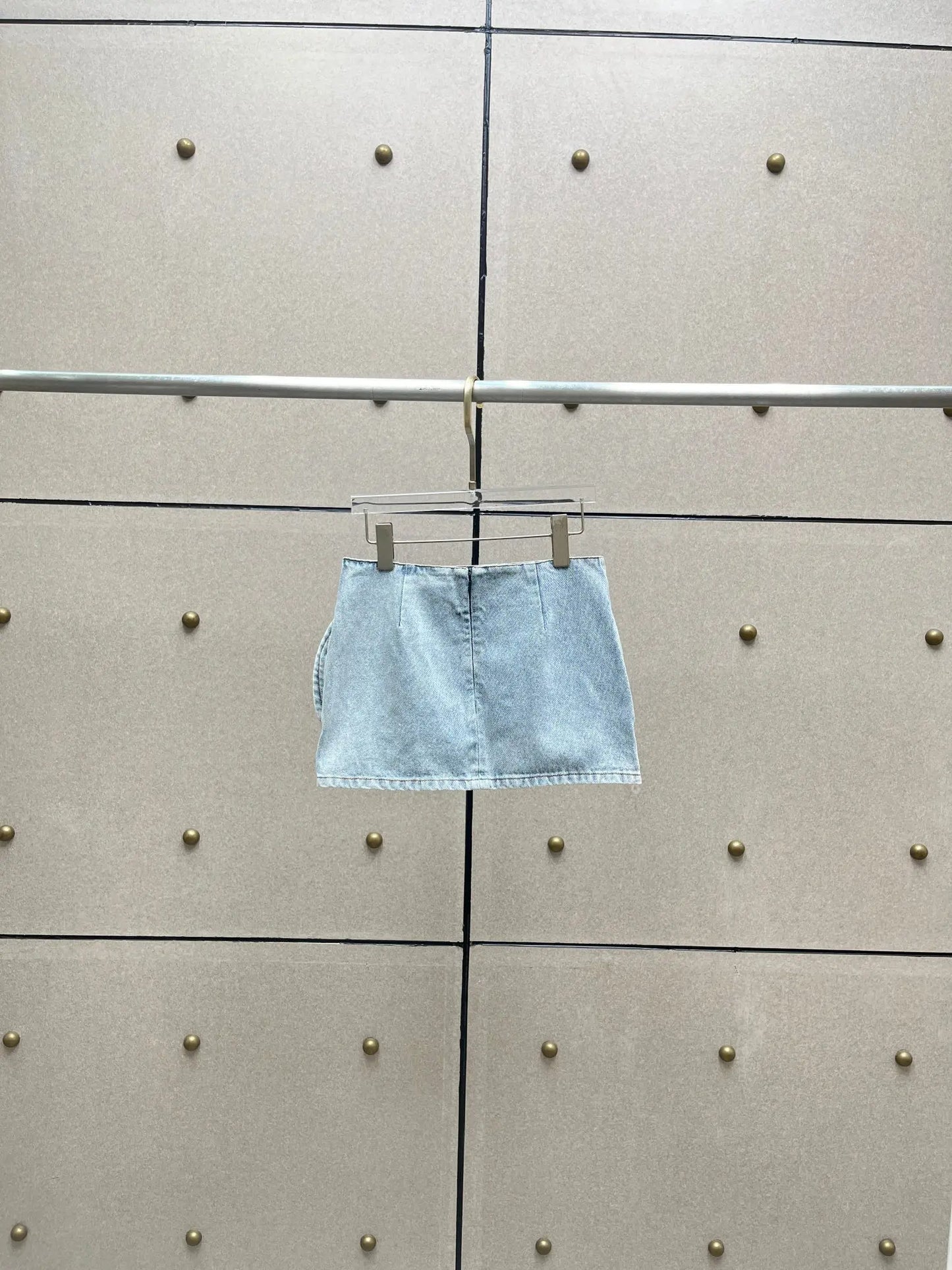 Rose Decoration Low Waist Women's Denim Skirt Y2K Temperament High Street Mini Half-body Skirt 2025 Summer New