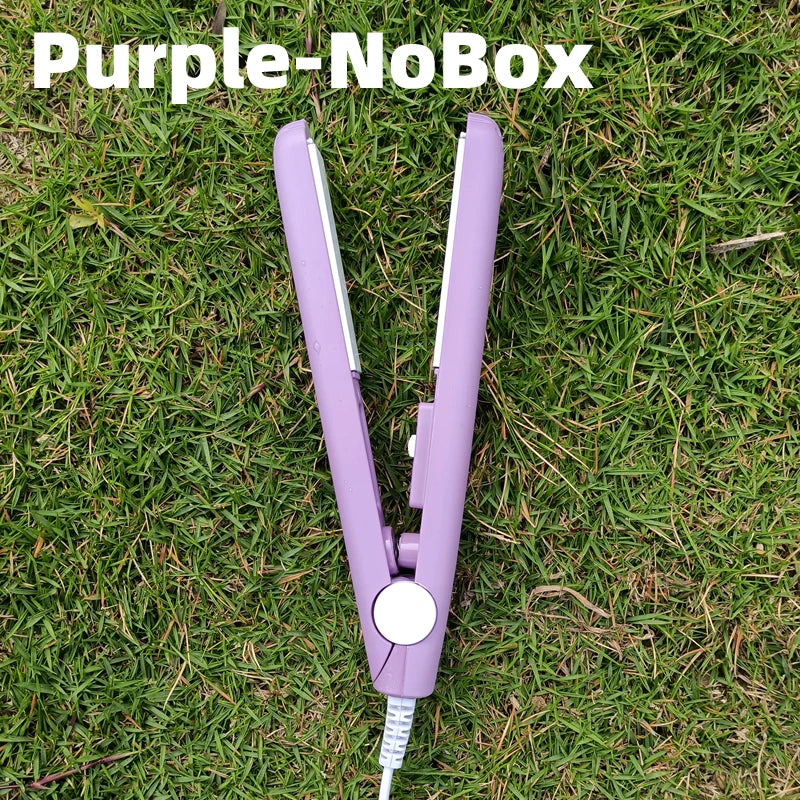 3 in 1 Hair Iron High Quality flat iron Straightening hot comb mini professional hair straightener & Curling Iron Styling Tools Purple-NoBox