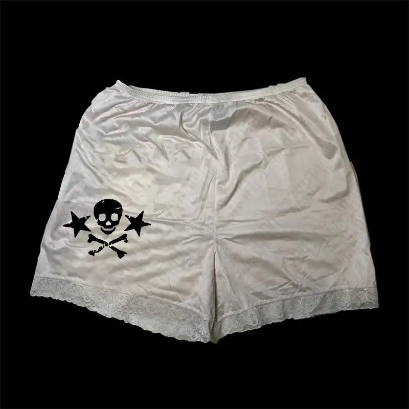 Y2k Shorts Skull Print Streetwear Gothic Graphic Camis Summer Vintage Hip Hop Sleeveless EGirl Dark Punk Sexy Harajuku Crop Top Bai 5