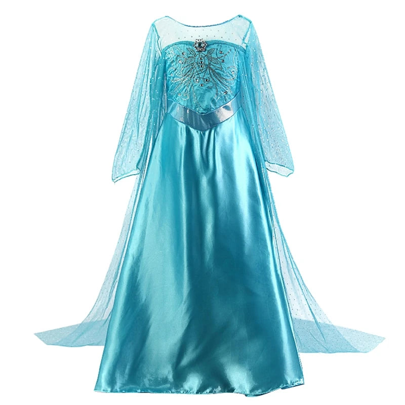 Elsa Dress for Girls 3-10Y Birthday Role Elsa Princess Dress For Kids Halloween 2024 Carnival Easter Party Cosplay Girls Costume D003