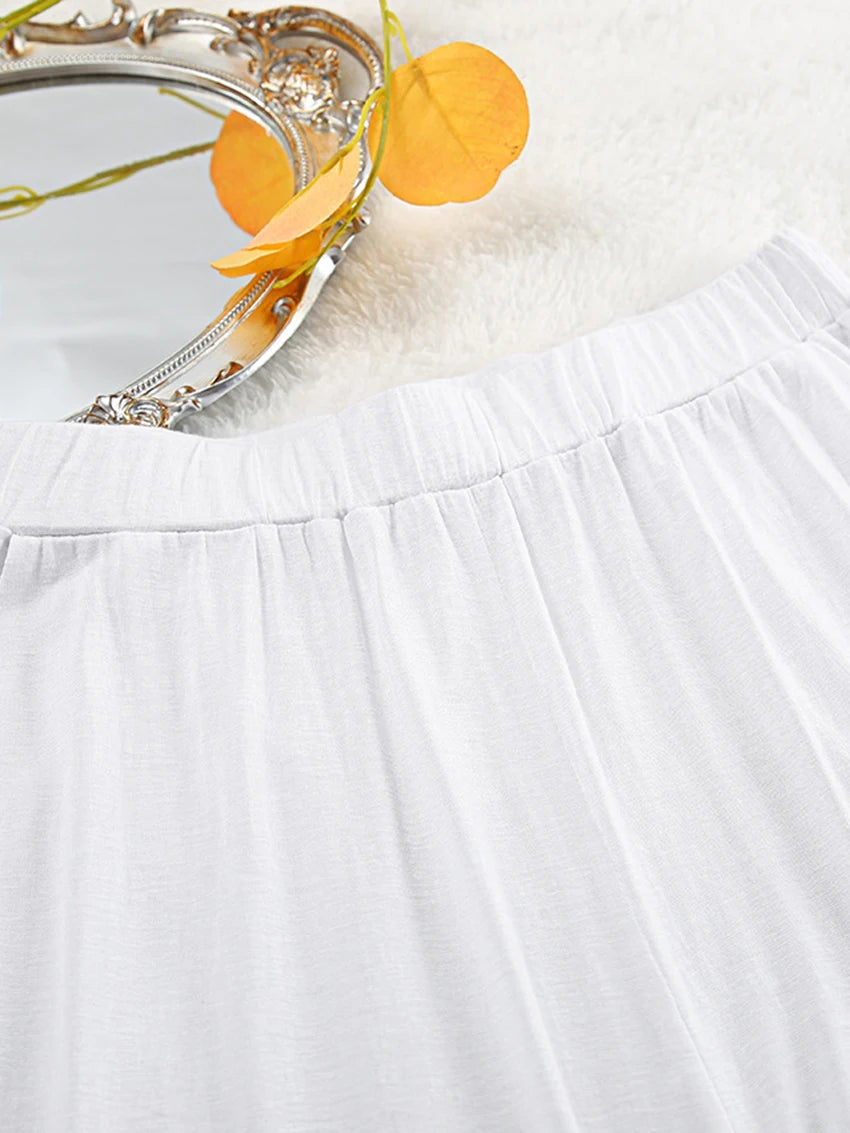 Marthaqiqi New Summer Female Nightgowns Suit Sexy Tank Tops Pajamas Sleeveless Sleepwear Pants Casual Ladies Nightie 2 Piece Set
