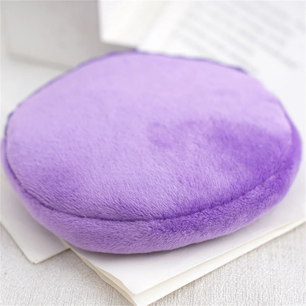 Solid Plush Round Coin Purse Women's Cute Wallet ID Card Bag Keychain Minimalist Coin Bag Kawaii Wallets for Women Gift