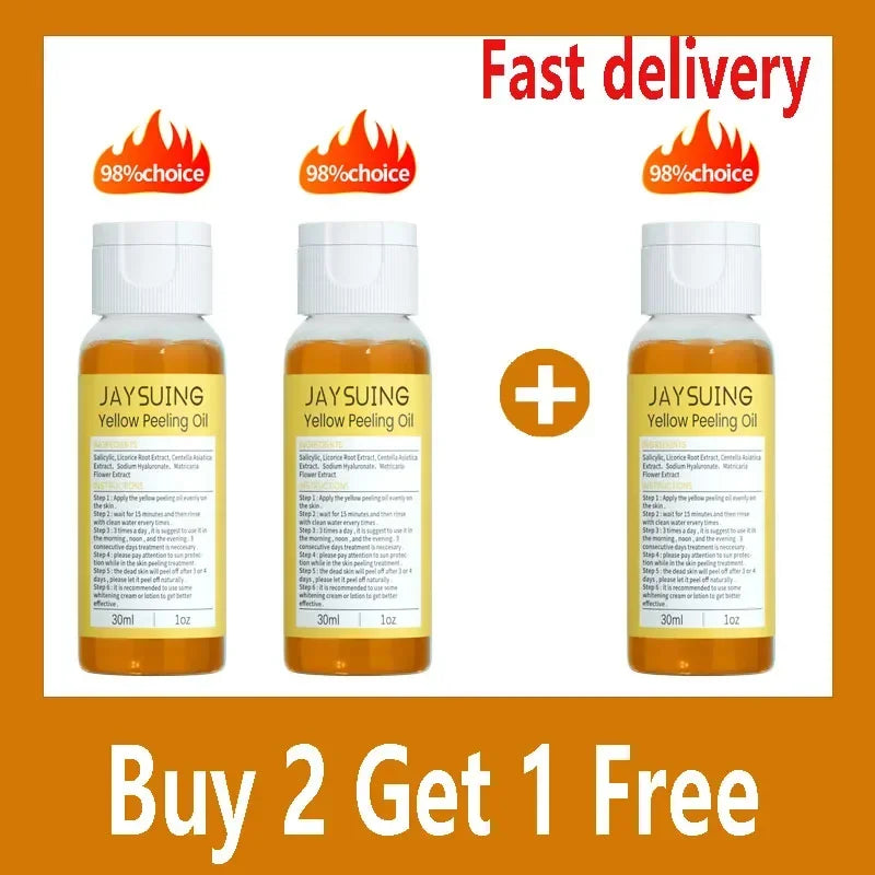 Yellow Peeling Oil Body Cleansing Exfoliation For Tender Glowing Skin Finger Joint Whitening Moisturizing Care Beauty Products 3 pcs