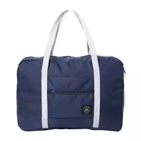 1-piece foldable travel bag, weekend travel bag, gym bag, suitable for airline carry on luggage bag, business travel storage bag Navy blue