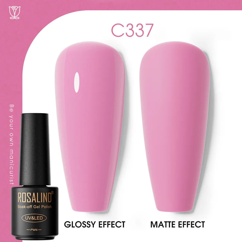 ROSALIND Hot-sale Bottle Gel Nail Polish Vernis Semi Permanent Primer Top Coat Bright Classic For Nail Art Design LED/UV Lamp C337