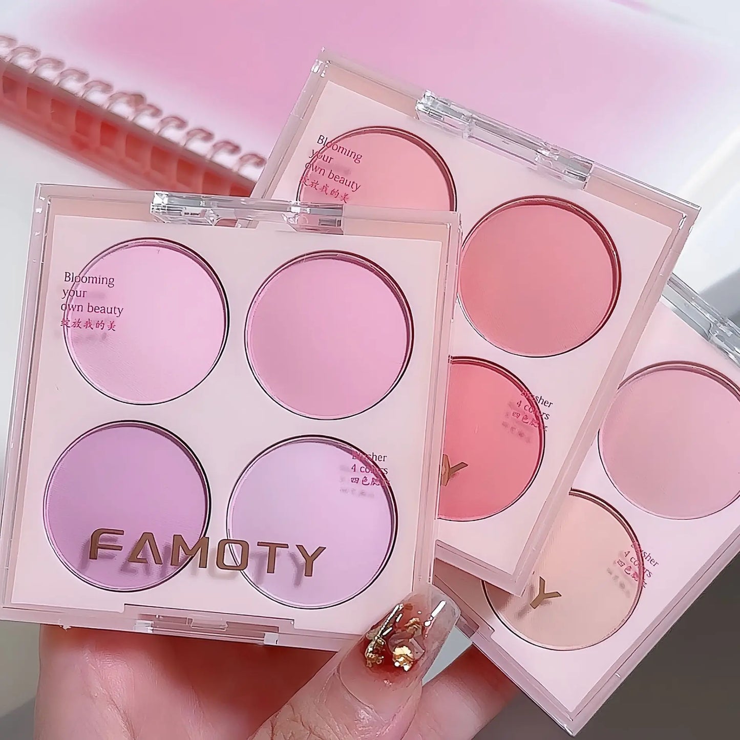 4 Colors Blush Powder Face Makeup Sweet Warm Colors Matte Cheek Powder Facial Beauty Cosmetic Makeup Blush