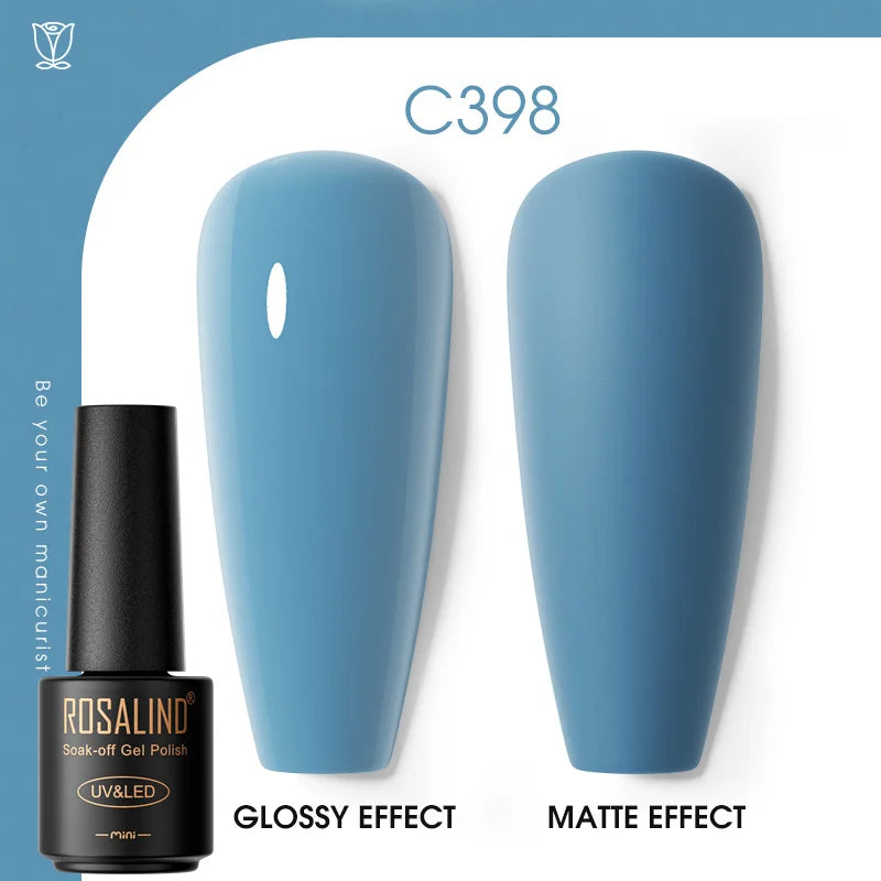 ROSALIND Hot-sale Bottle Gel Nail Polish Vernis Semi Permanent Primer Top Coat Bright Classic For Nail Art Design LED/UV Lamp C398