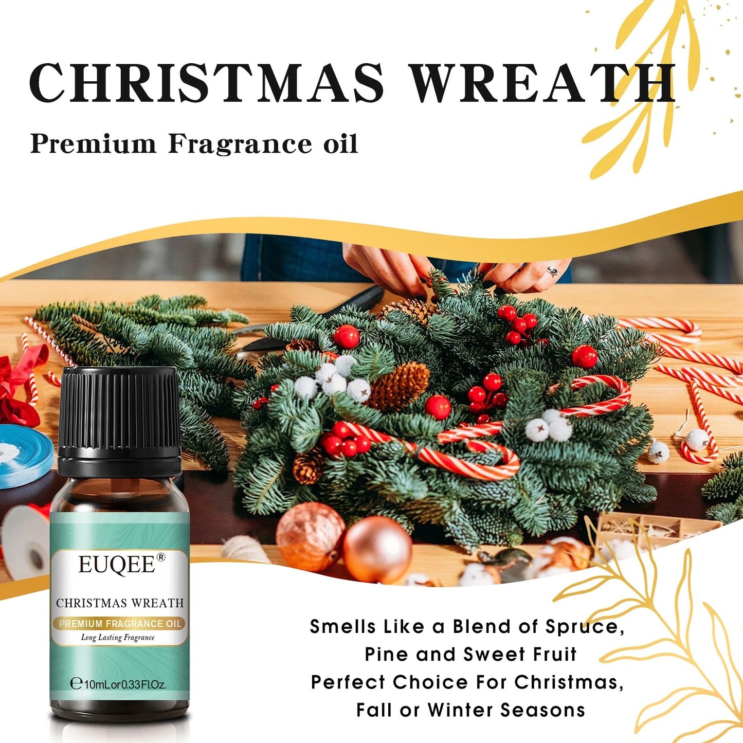 EUQEE 10ML Men's Fragrance Oil For Car Diffuser,Making Candle Leather Forest Pine Coffee Cake Cedarwood Bay Rum 1pcs/3pcs/6pcs - Badiee Stylez
