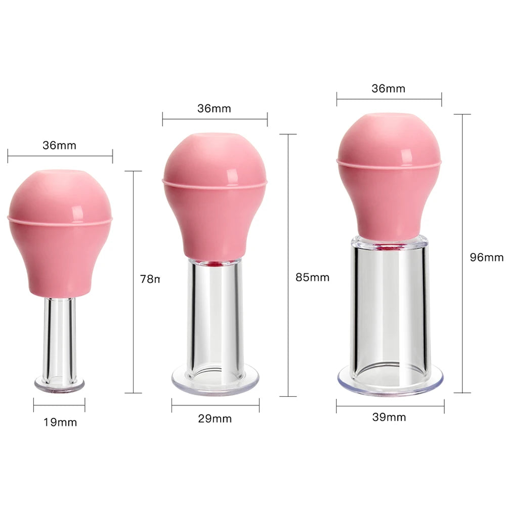 Facial Massage Cups Vacuum Cupping Skin Lifting Anti Cellulite Massager for Face Pvc Body Cups Skin Scraping Massage Jar Pink-SML