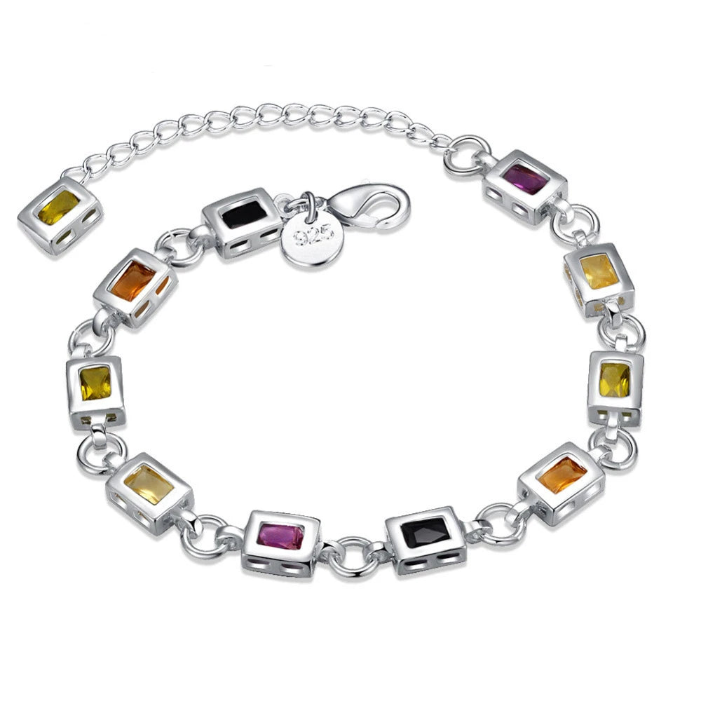 New High quality 925 Sterling Silver 4MM Women Men chain Male Twisted Rope Bracelets Fashion Silver Jewelry H261