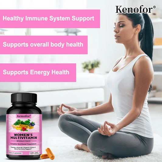 Womens Multivitamin - Energy & Immune Health Support with Vitamins A, B12, C, D, Zinc & Biotin, Multivitamin for Women