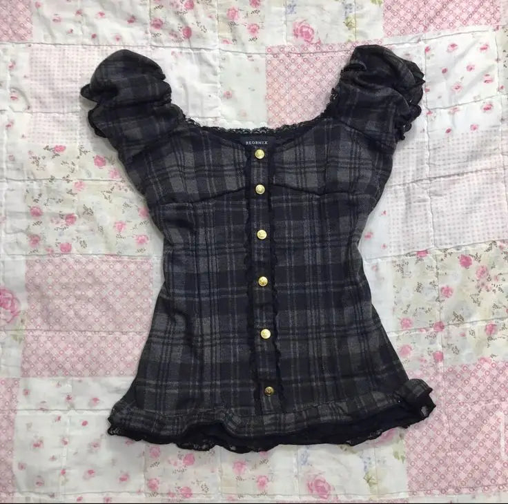 Y2K fashion retro clothing from the charming sweet sexy floral slender punk baby T-shirts streetwear halter tops aesthetic women black 1