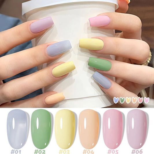 1-16pcs PSK Afternoon Sweetheart Gel Nail Polish Yellow Nails Macaron Sweetheart Color Series Whitening Nail Art Nail Supplies