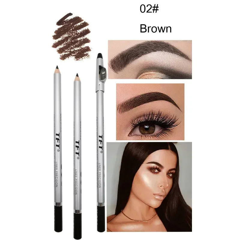 1/3pcs Eye Brow Pencil Waterproof Professional Women Eye Makeup Pen Easy Color Natural Black Brown Cosmetic Beauty Eyebrow Tool 2