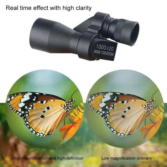 Portable Mini Pocket Monocular Telescope 1000x20 High Magnification Zoom For Outdoor Fishing Hunting Camping Observation Device