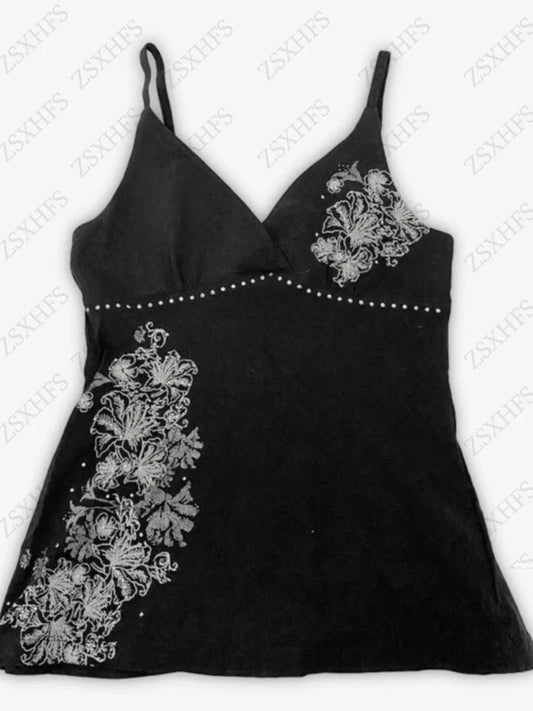 Harajuku T shirt Crop Top Women Clothes Streetwear Vintage Summer Sling Kpop Camis Femme Punk Sexy Tank Tops Aesthetic T shirts Badiee Stylez