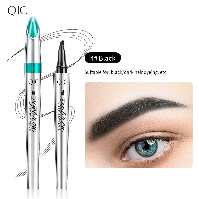 Four-Jaw Ultra-Fine Liquid Eyebrow Pencil 3D Waterproof Tip Tattoo Cosmetic Long Lasting Natural Dark Brown Liquid Eye Brow Pen 04