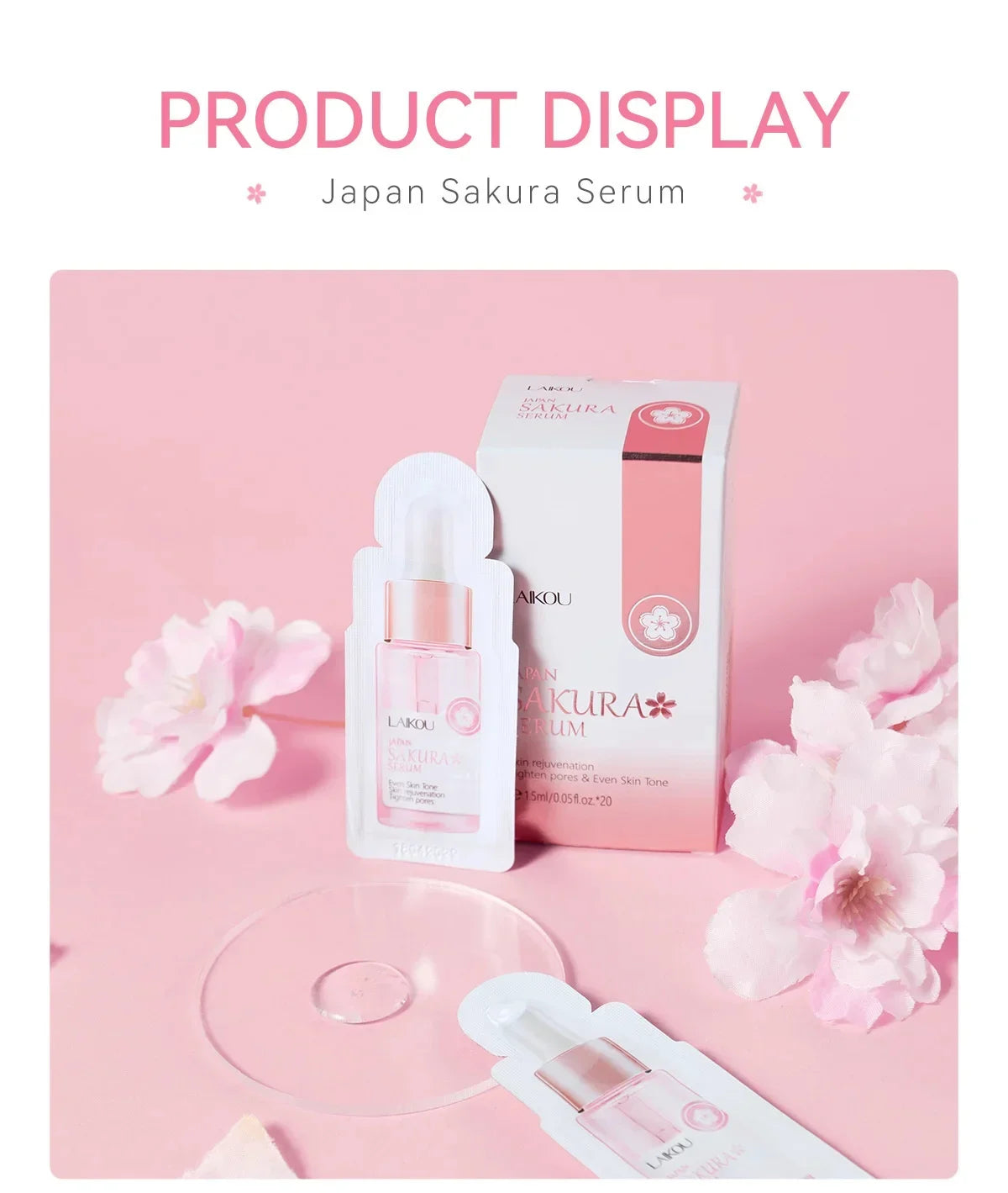 Sakura Whitening Face Serum Fade Fine Lines Anti Aging Tighten Pores Improve Melanin Pigment Dull Moisturizer Brighten Skin Care