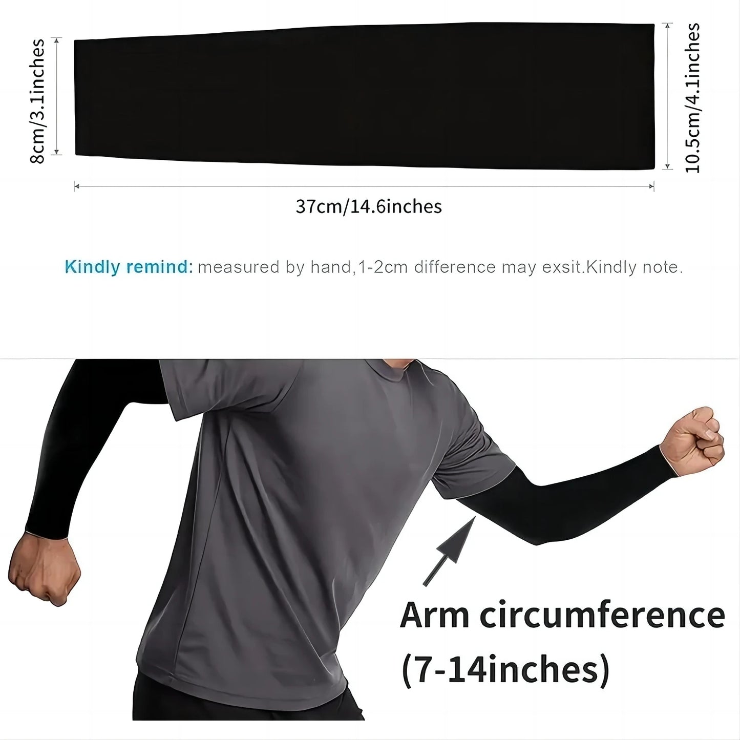 1 Pair Ice Silk Sun Protection Arm Covers Unisex Elbow Cover Outdoor Cycling Running Fishing Driving Cool Anti-UV Arm Sleeves