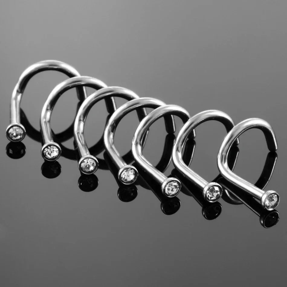 100Pcs/lot Surgical Steel Nose Piercing Stud Earrings Nostril Piercing Crystal Nariz Pirsing Nose Rings for Women Jewelry Gift type1
