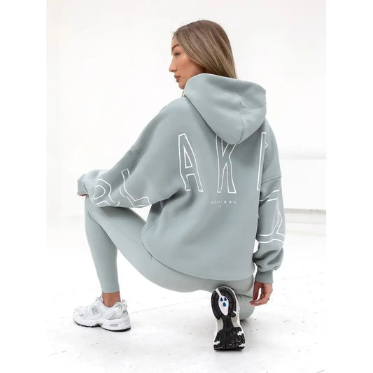 European American Fashion Printed Hooded Hip Hop Sweatshirt 2025 New Cross Border Thickened Versatile Long-sleeved Loose Clothes