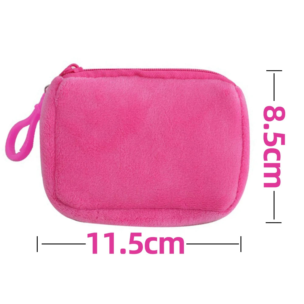 Princess Disney Kids Anime Plush Coin Purse Girls Mini Wallet Printed Moneybag Kawaii Square Portable Storage Bag Birthday Gifts