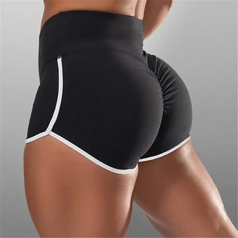 Women Summer Shorts for Sports Fitness Gym Skinny Slim Shorts Causal Yoga Shorts Low Waist Stretchy Short Pants Gym Clothing black