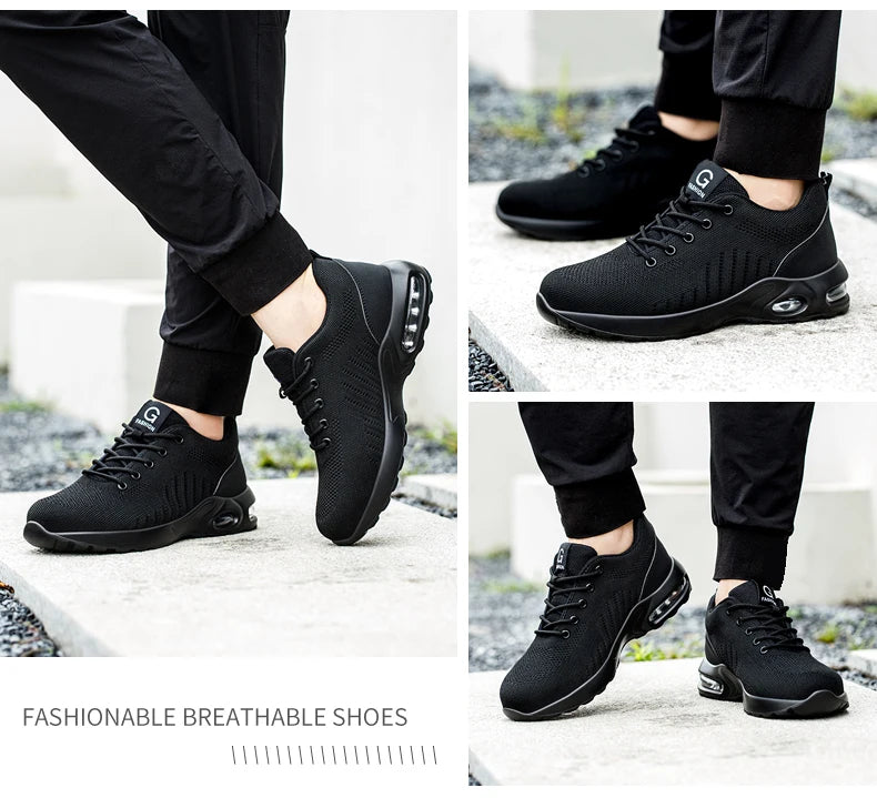 Men Safety Boots With Steel Toe Cap Anti-smash Work Sneakers Safety Shoes Men Indestructible Work shoes Tactical Boots - Badiee Stylez