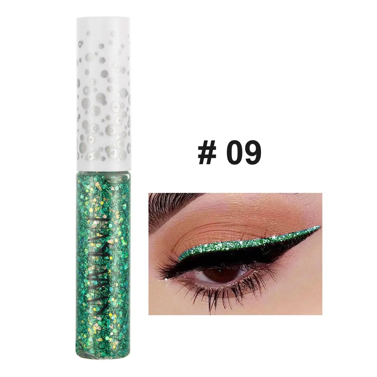 12 Colors Shiny Eye Liners Cosmetics For Women Pigment Silver Rose Gold Color Glitter Liquid Eyeliner Metallic Colorful Makeup 09
